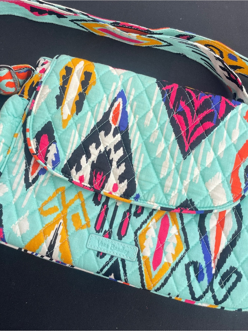 Vera Bradley Pueblo Pattern Turquoise Quilted Crossbody purse